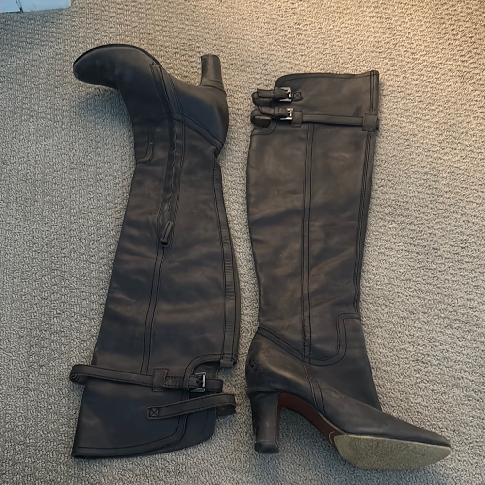 Sam Edelman Black Leather Knee-High Boots